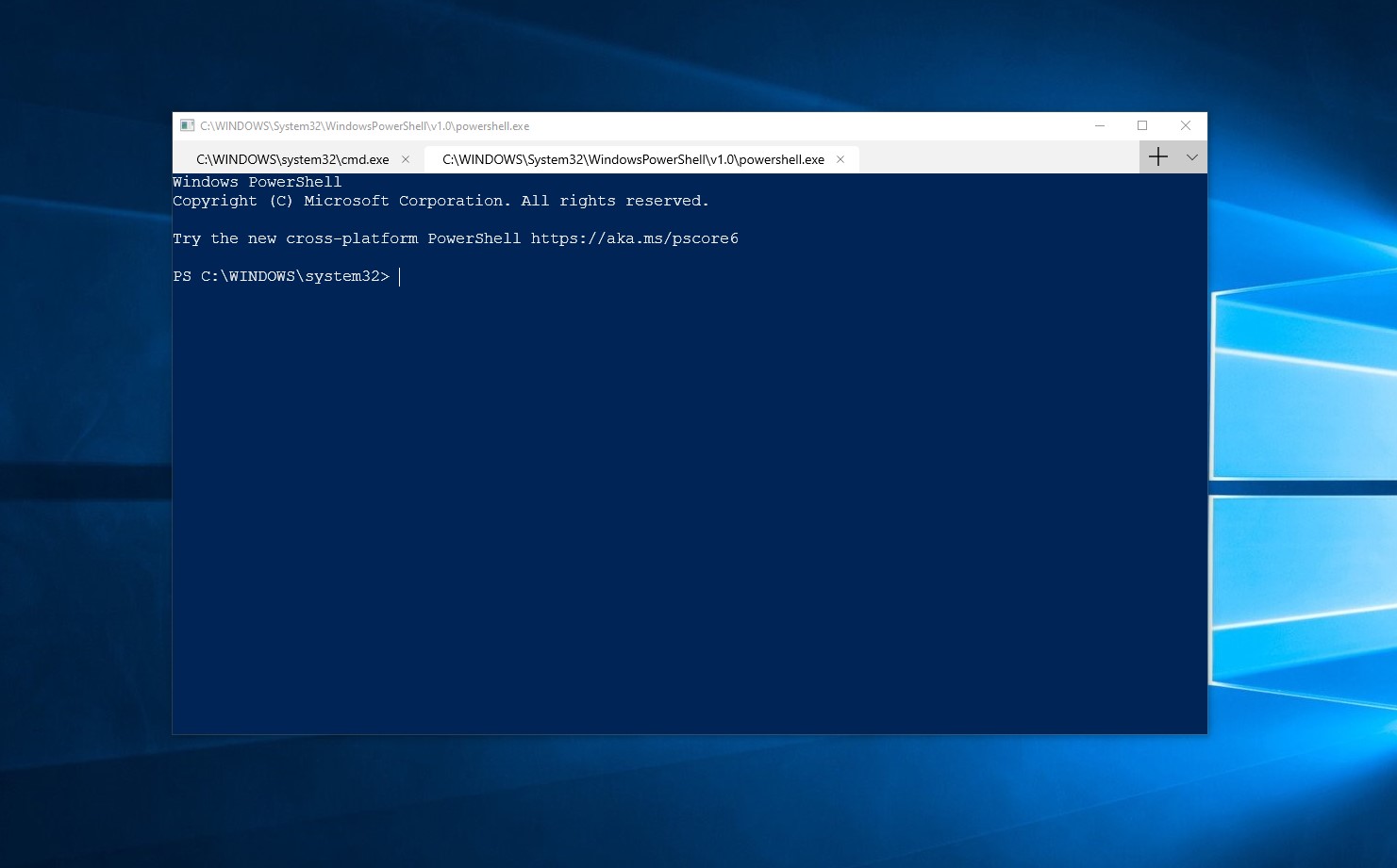 Windows Terminal with two tabs